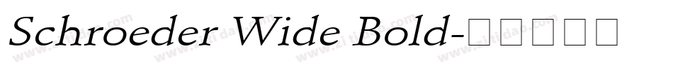 Schroeder Wide Bold字体转换